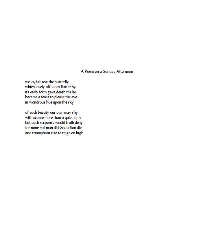 (010) A Poem on a Sunday Afternoon